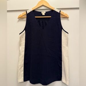Navy and Cream Sleeveless Top